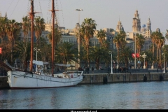 Havengebied Barcelona met kinderen