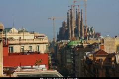 Skyline familia Sagrada Barcelona met kinderen