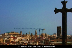 Uitzicht vanaf de Seu kathedraal Barcelona met kinderen