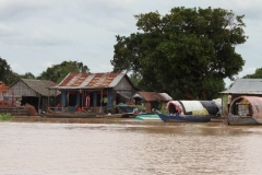 Drijvend dorp Tonle Sap meer Cambodja