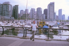 Glazen stad Vancouver Canada met kinderen