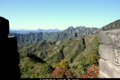 Landschap vanaf de muur Beijing met kinderen