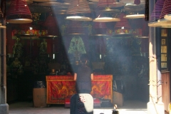 Hong Kong Tin Hau tempel lichtbundel