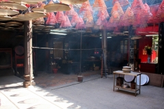 Hong Kong Tin Hau tempel lichtbundels