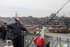 Galata brug Istanbul met kinderen