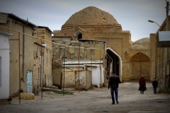 Straten van Buchara Oezbekistan met kinderen