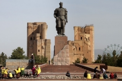 Timur Lenk Shahrisabz Oezbekistan met kinderen