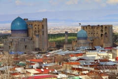 Uitzicht Samarkand Oezbekistan met kinderen