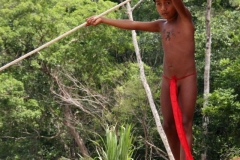 Embera krijger Panama met kinderen
