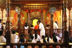 Tempel van de tand Kandy Sri Lanka met kinderen