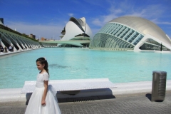 Poseren Calatrava Valencia met kinderen